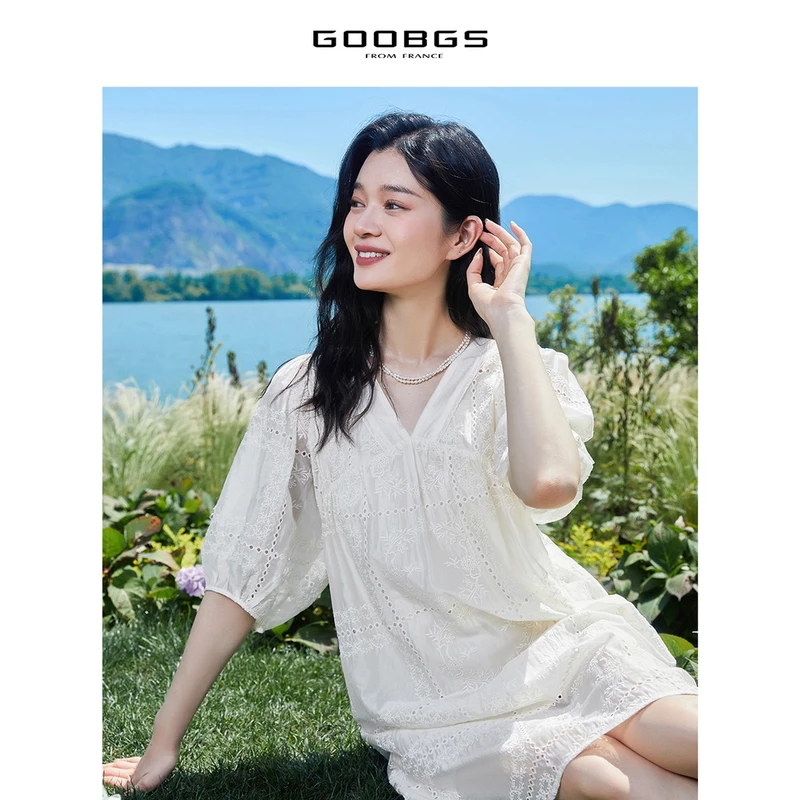 【谷邦L+】谷邦GOOBGS V领宽松连衣裙 G3244318