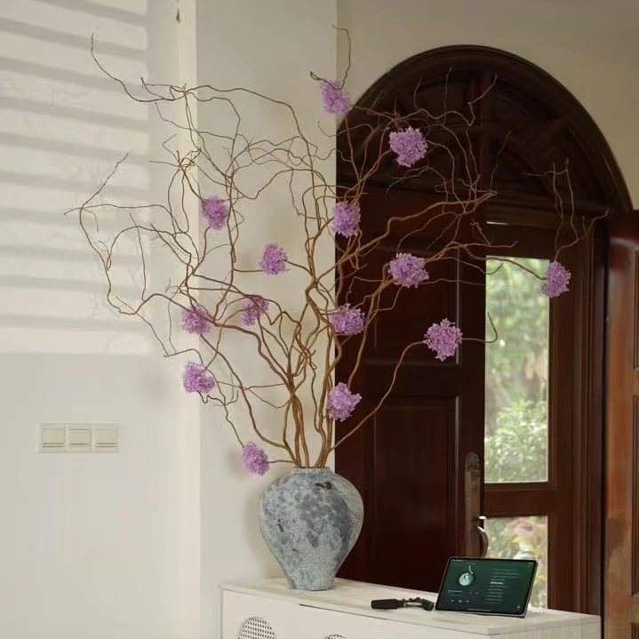 【锦绣芳华】黄金龙柳永生绣球老桩粗支造型款室内装饰造景