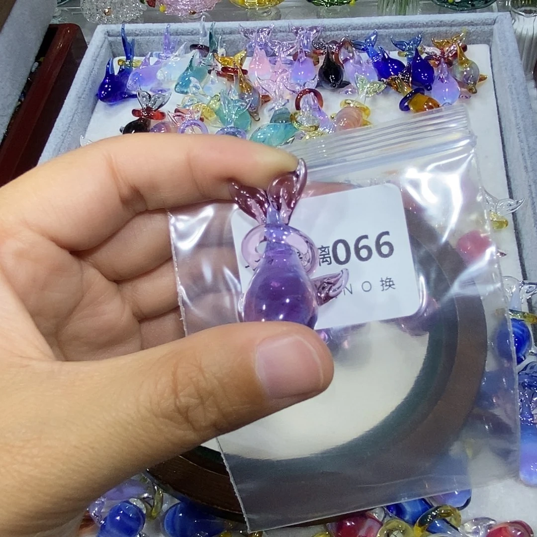迷***棒玻璃吊坠（不含链）66紫色鲸鱼