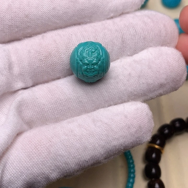 绿松石未镶嵌绿松石黄财神13.6