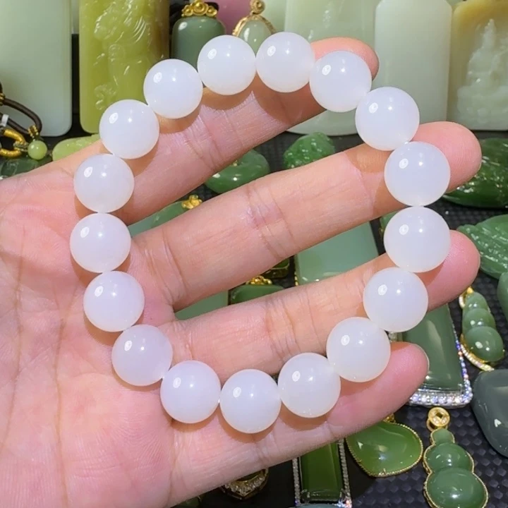 颈饰未镶嵌和田玉金山羊脂白玉卡12