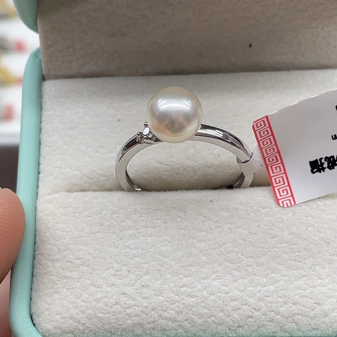 海水珍珠戒指银S925镶嵌