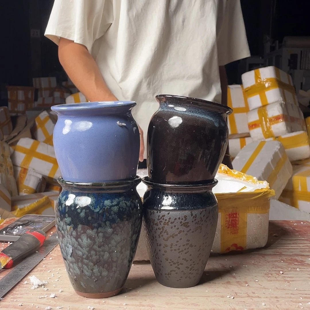 宜兴紫砂粗陶花盆