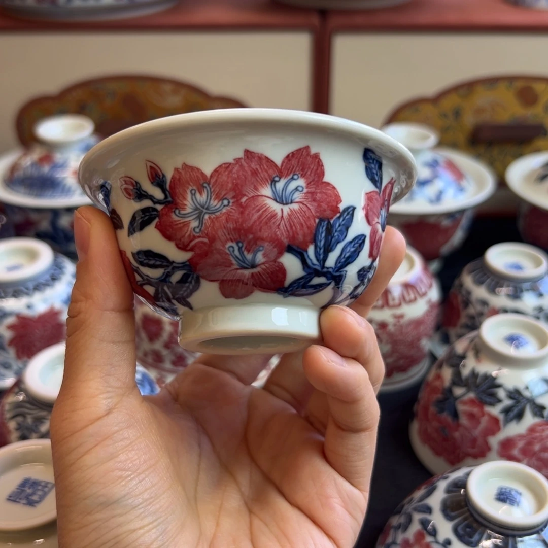 正绎堂釉里红桃花中号