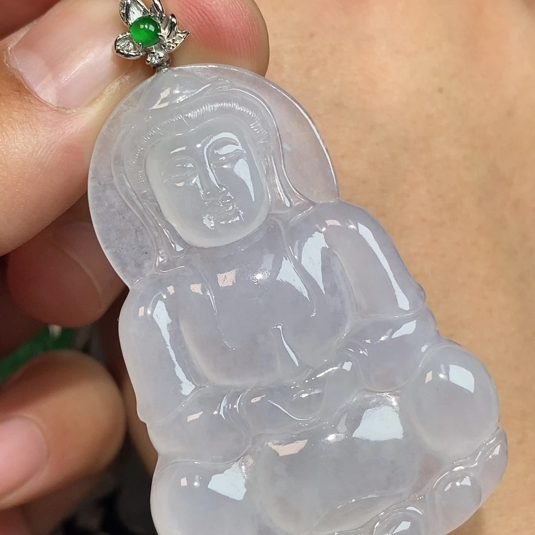 翡翠颈饰18K金镶嵌观音