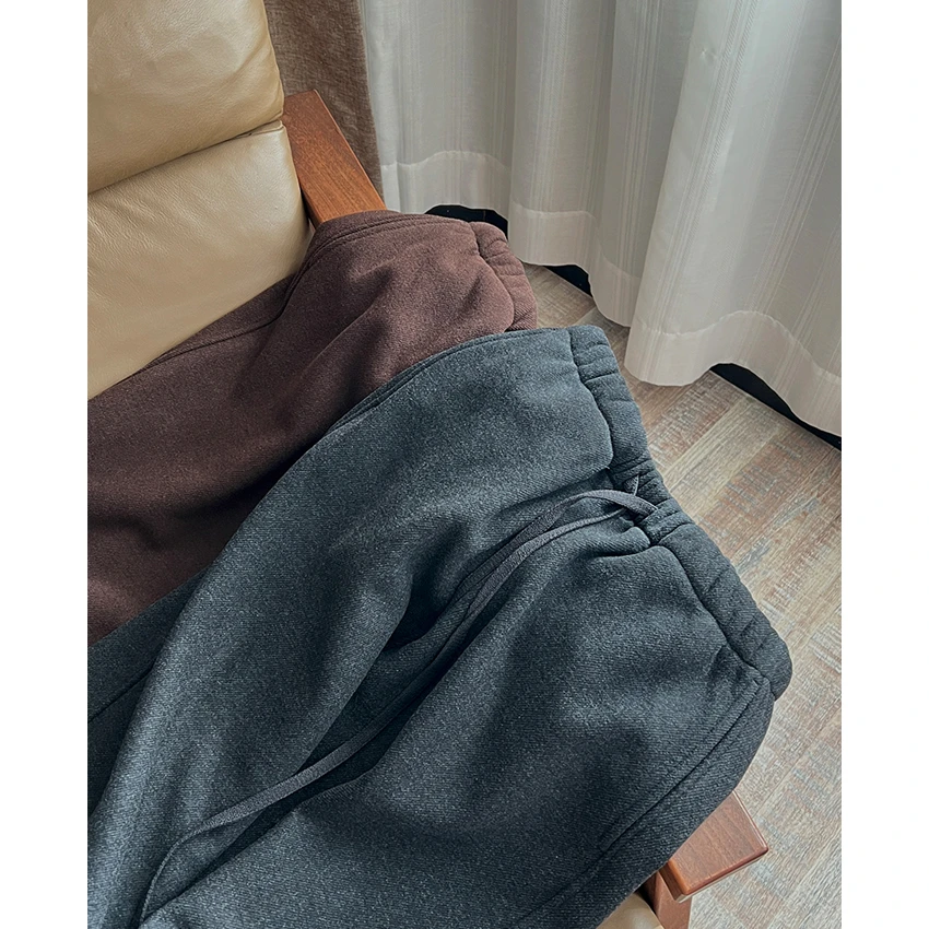 醋酸羊毛呢休闲裤女秋冬系带松紧腰宽松显瘦加厚加绒奶奶裤气球裤