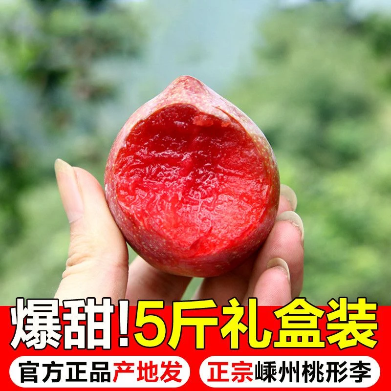 【现摘】浙江正宗金庭桃形李酸甜可口应季新鲜水果整箱批发价