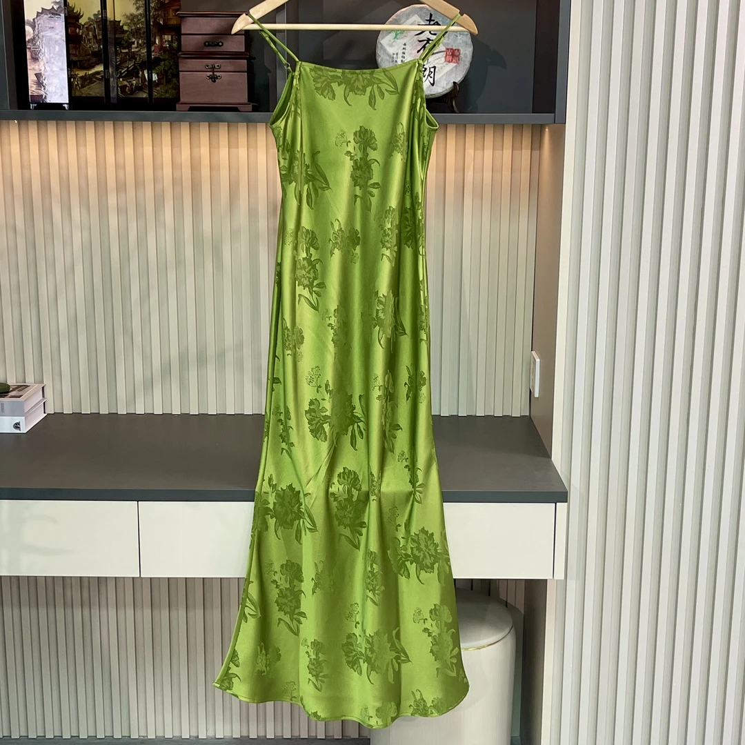 【诗悦】醋酸吊带连衣裙女