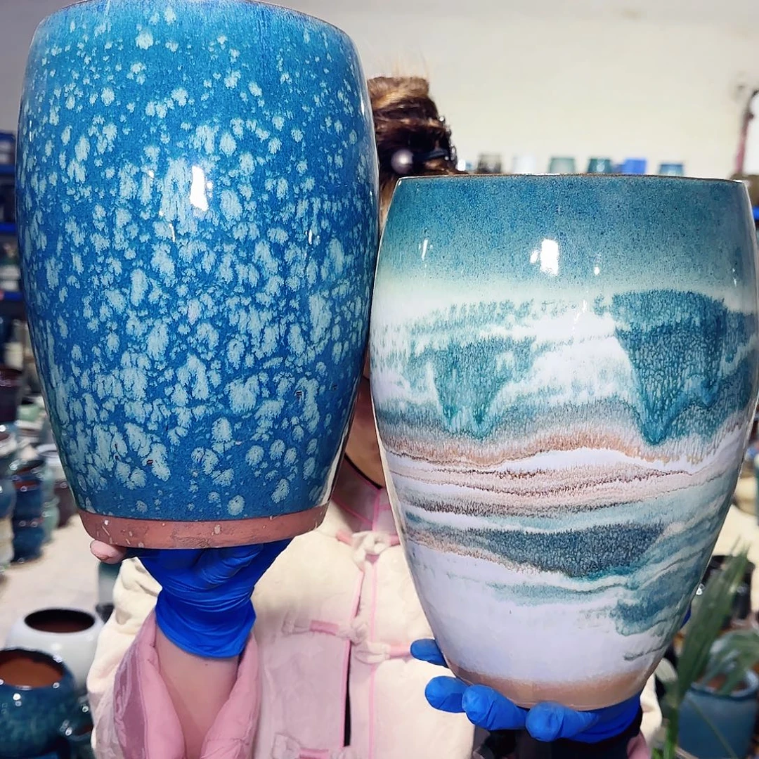 紫砂花盆高28口17