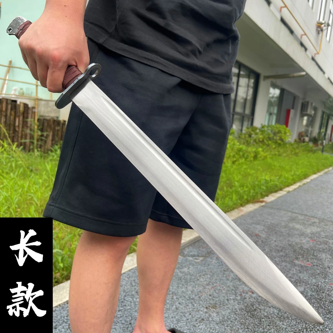 龙泉突击刺刃弹簧钢一体成型唐横刀户外车载防身合法未开刃冷兵器