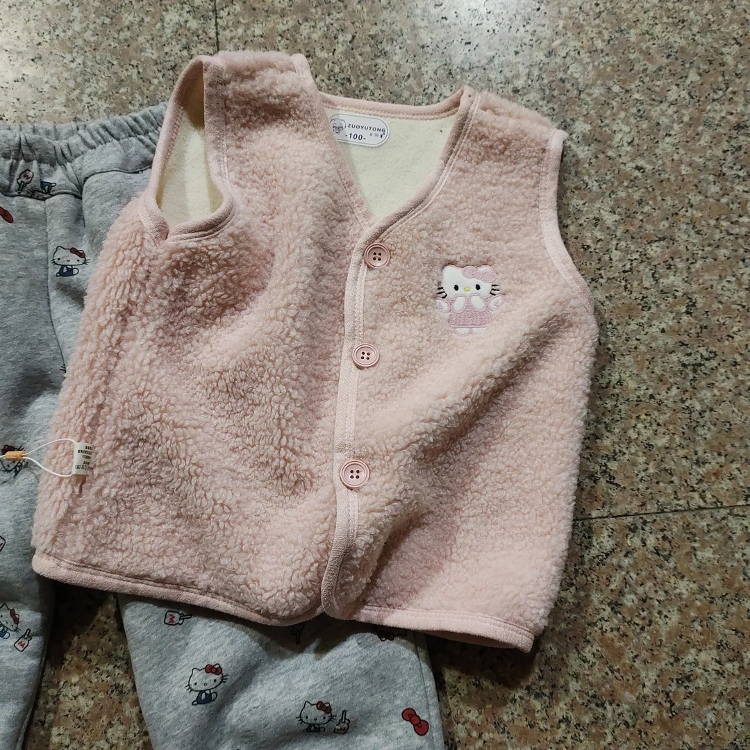 女童秋冬皮毛一体马甲