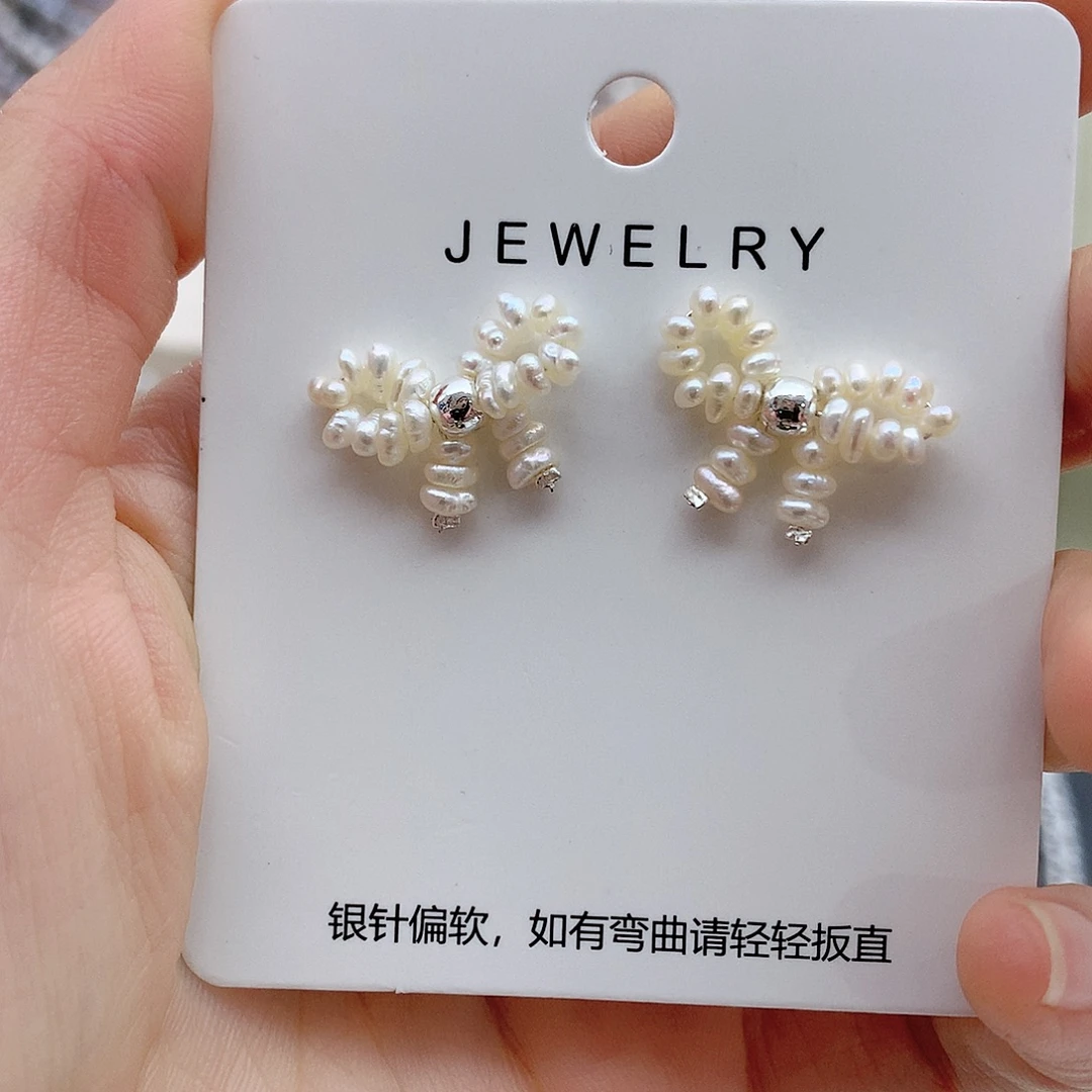 淡水珍珠耳饰银S925镶嵌