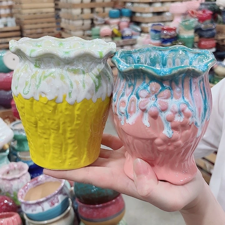 有孔.凑单10元陶瓷花盆发货！