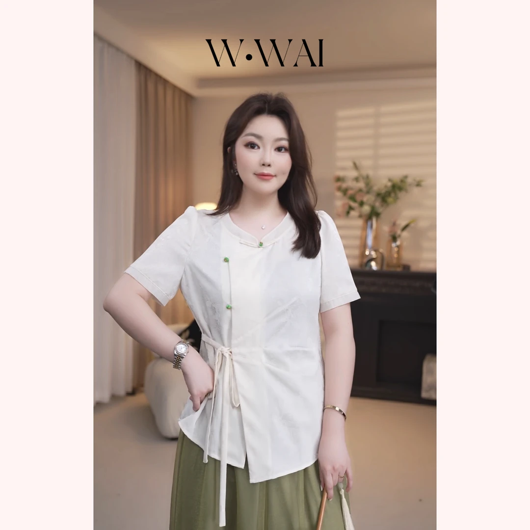 【月韵】显瘦提花新中式百搭上衣 X52S469