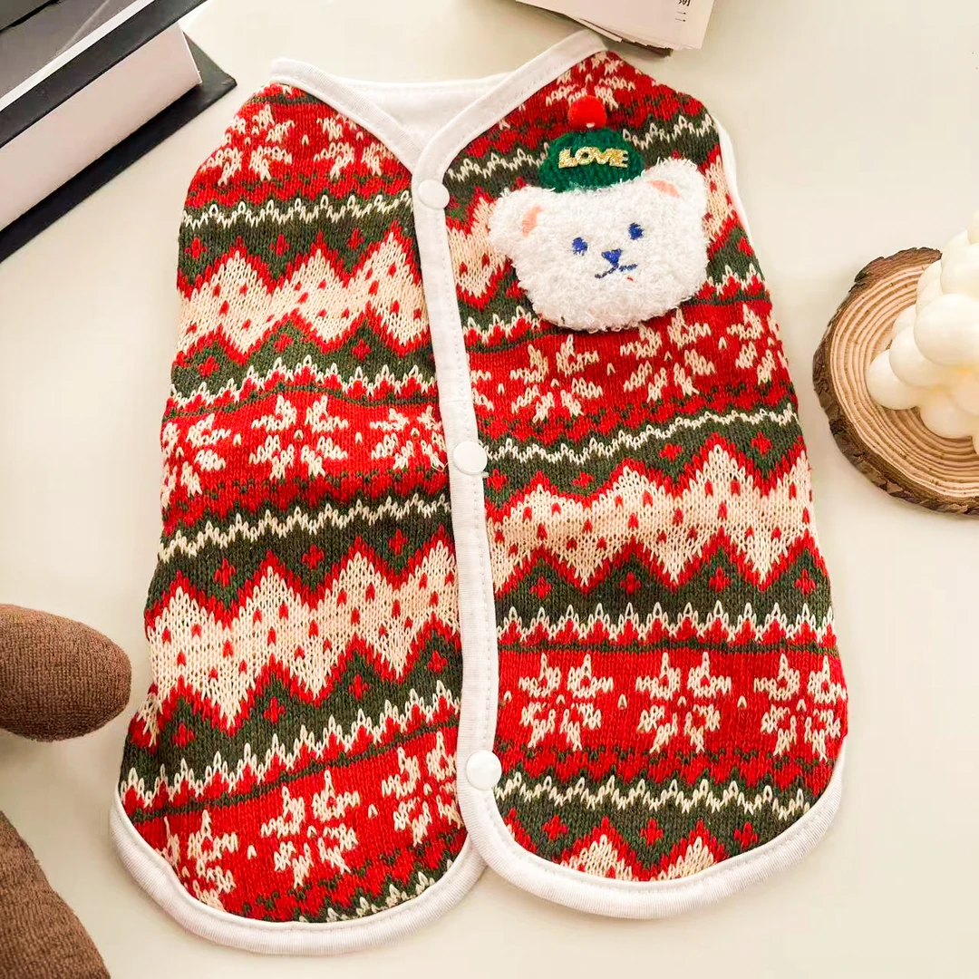 猫咪专用小狗可爱风保暖衣服圣诞节小猫针织衫毛衣宠物泰迪防掉毛