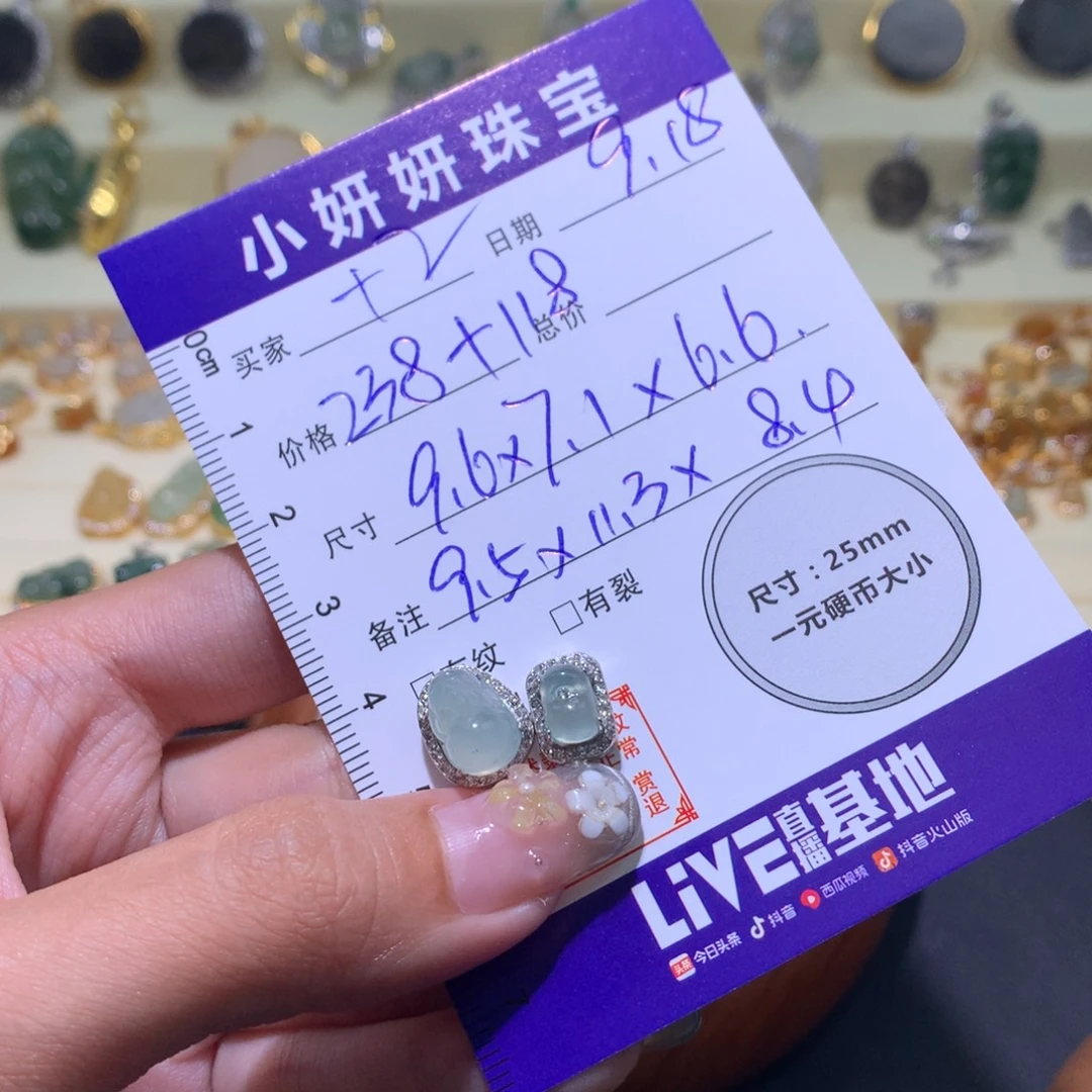 +***2颈饰银S925镶嵌翡翠2个