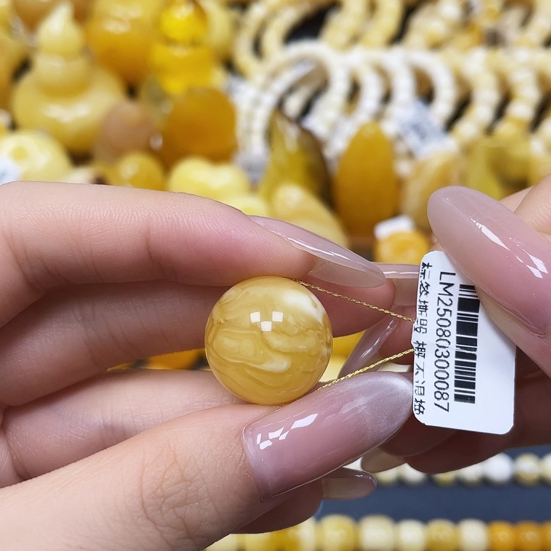 蜜蜡未镶嵌裸石圆珠18mm