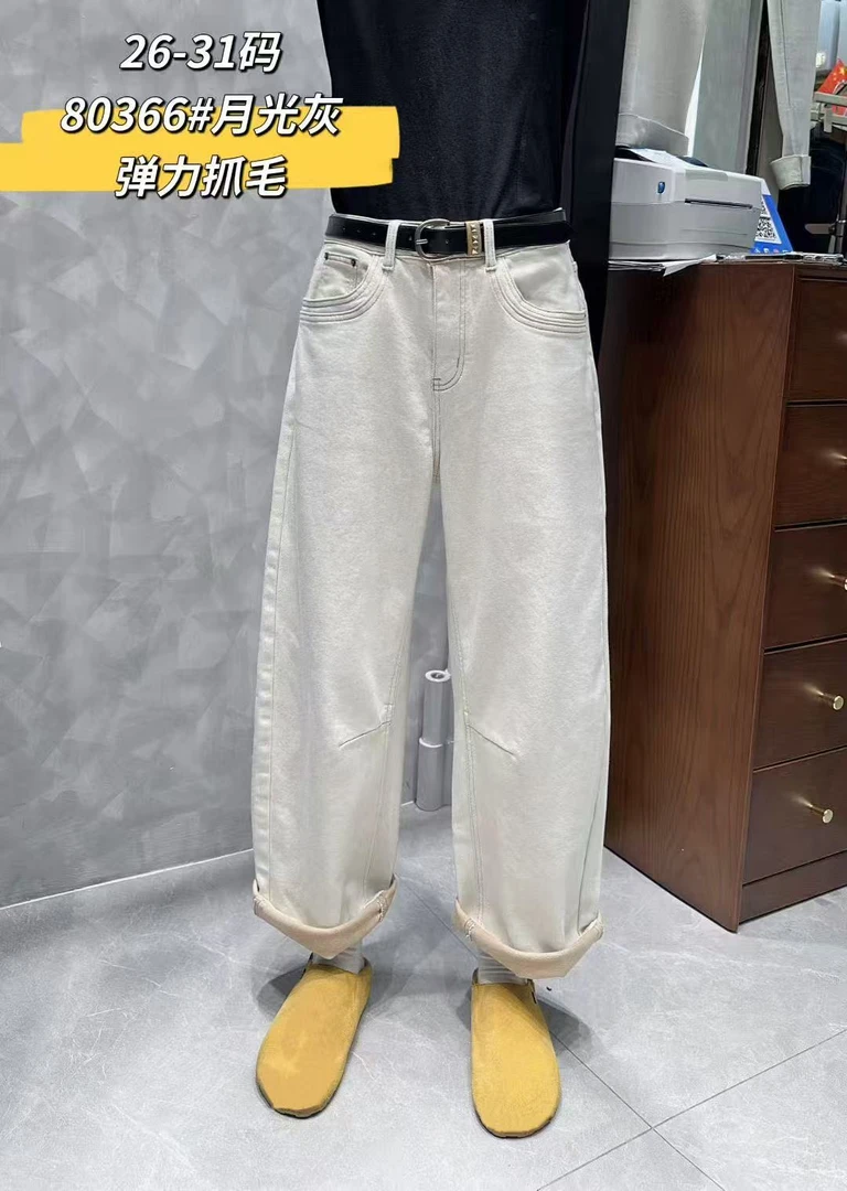 80366新款高品质显瘦弹力款直筒弯刀裤