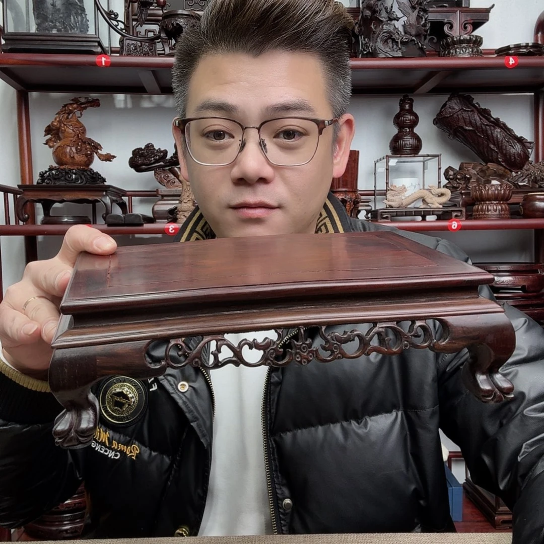 大红酸枝工艺品底座