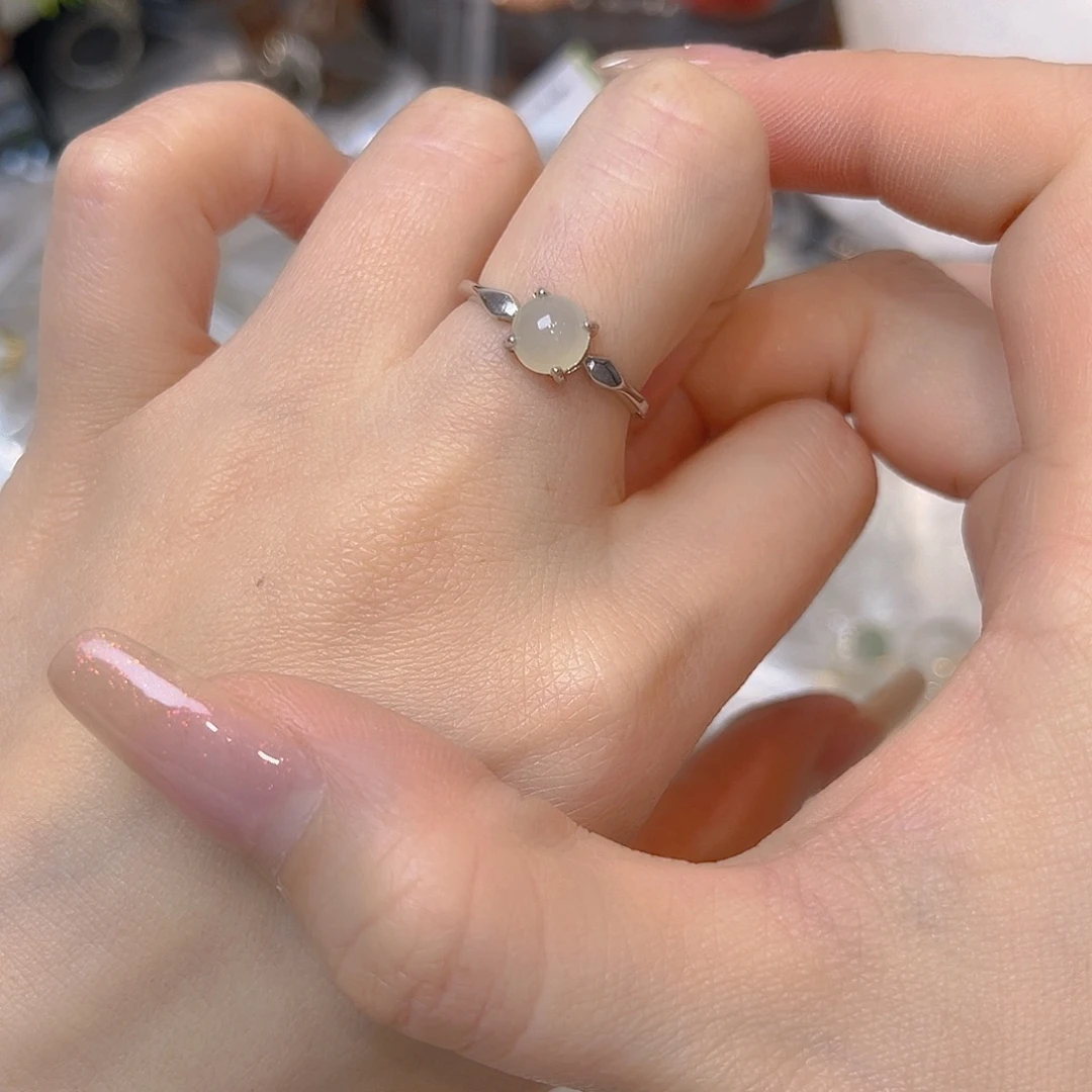 翡翠银S925镶嵌戒指