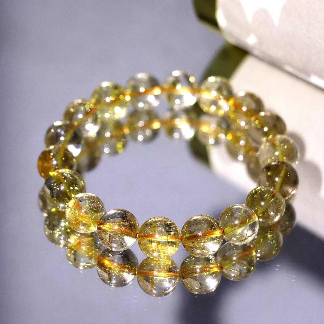 天然老矿净透包裹体钛发晶水晶手串T3285-尺寸可选-多样性发一