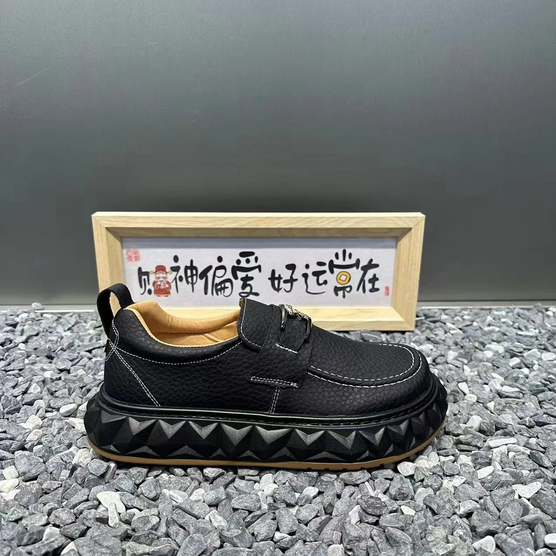 男士鞋子2025新款秋季时尚百搭乐福一脚蹬懒人鞋男潮厚底休闲板鞋