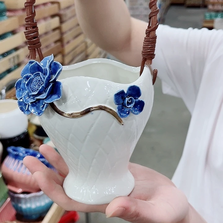 有孔，凑10元包邮陶瓷花盆发货！