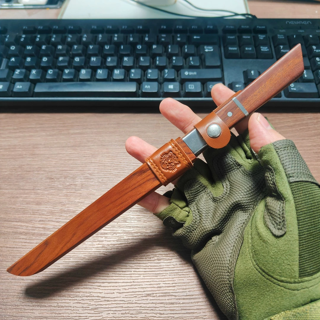 【黄檀木】柄鞘加厚水果刀锻打手把肉刀羊排家用厨房水果刀一体钢刀