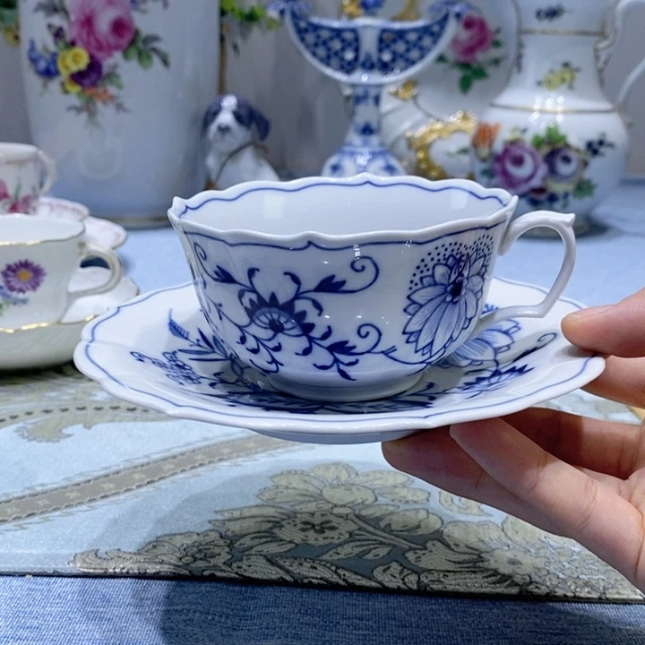 瓷片梅森一等蓝洋葱红茶杯周年款