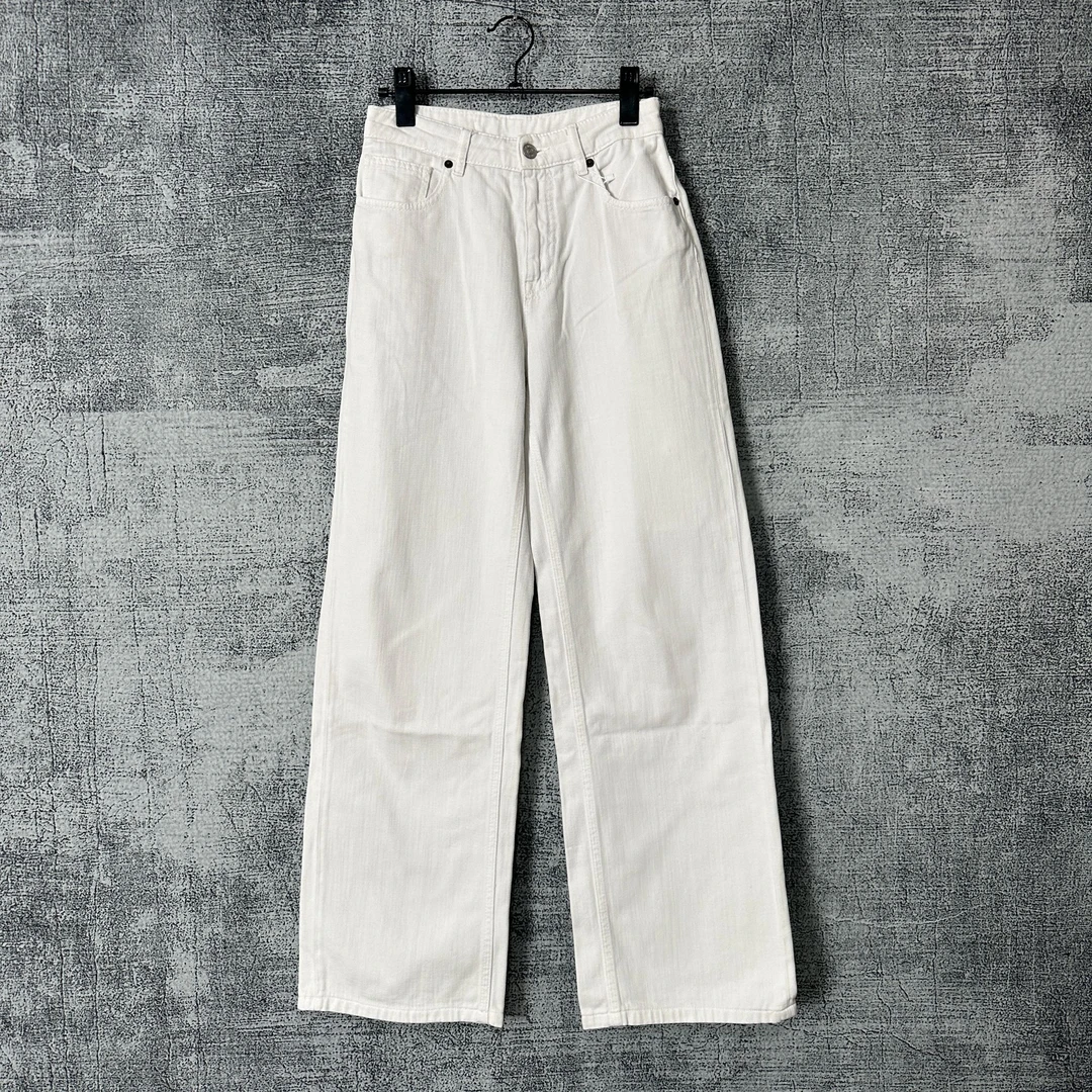 99新 Maison Margiela/梅森马吉拉 白色直筒牛仔裤 36码/腰围66
