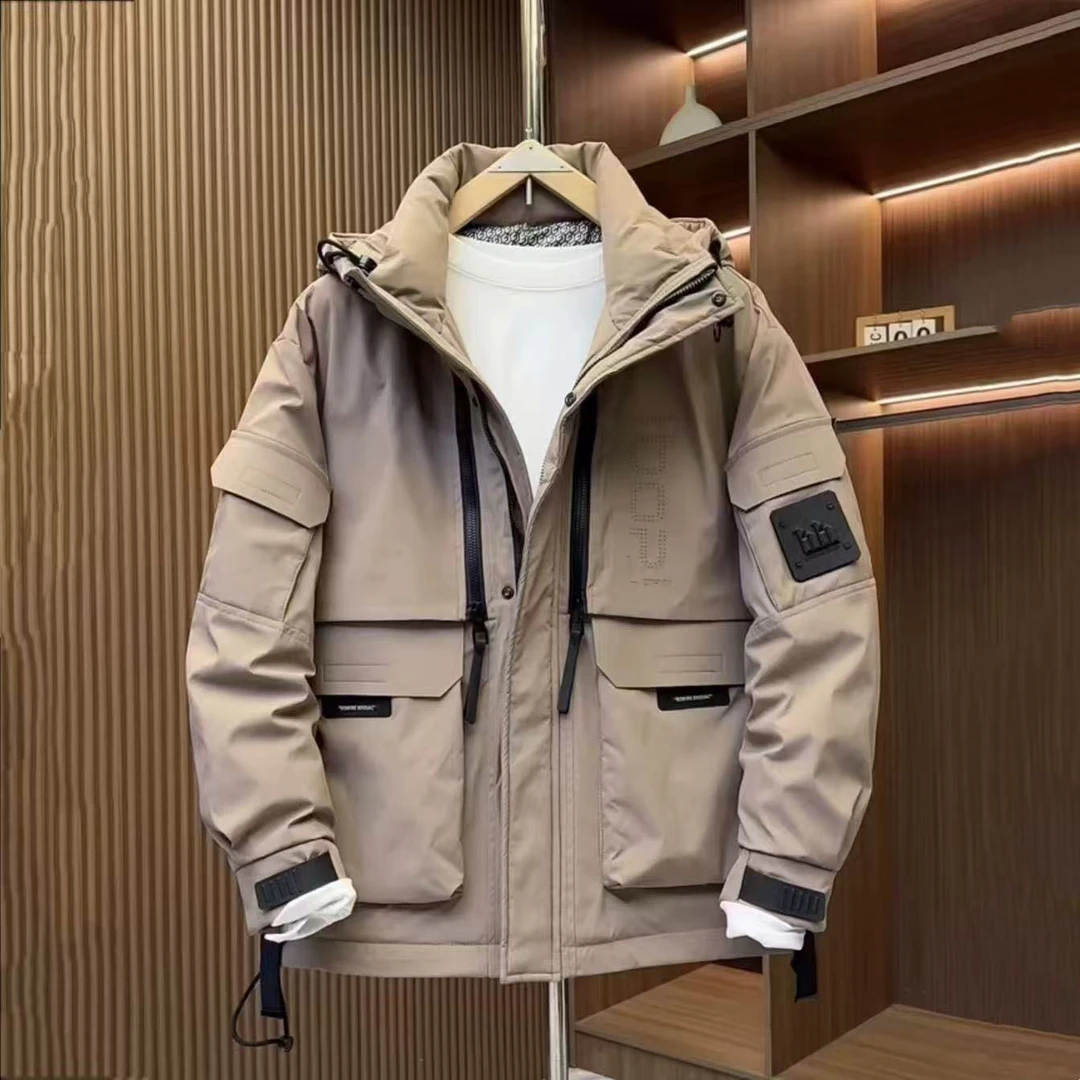 58858 冬季御寒保暖锁温男士百搭时尚休闲潮流帅气断码修身棉外套