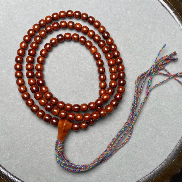 11.18-原汁原味6.5x7老型108粒 树头老料泥料印度小叶紫檀