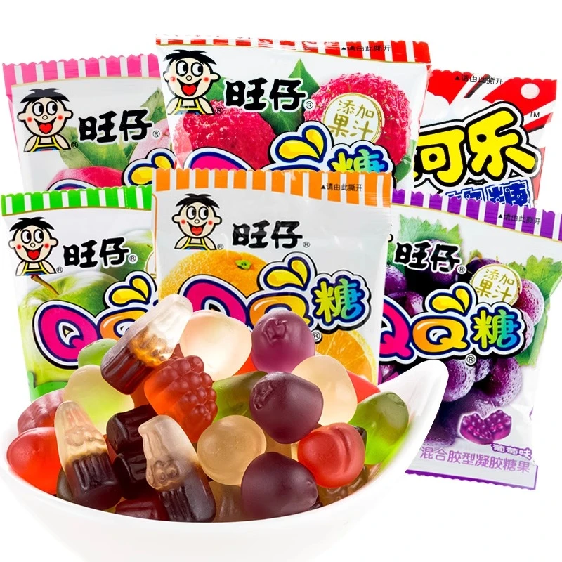 旺仔QQ糖橡皮糖旺旺小零食果汁软糖过年糖果小吃食品年货零食