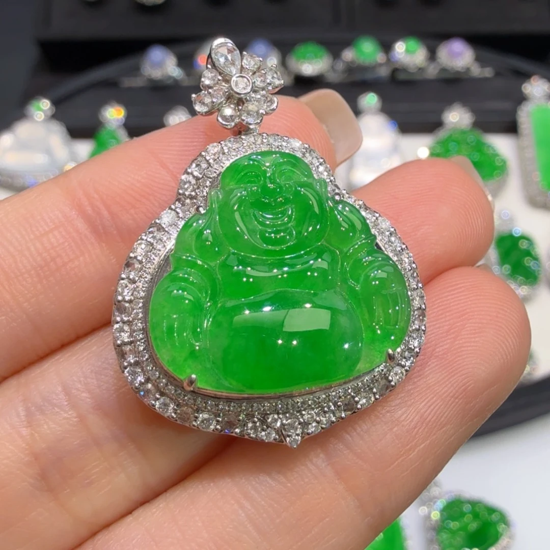 翡翠18K金镶嵌颈饰收到货48小时鉴赏期