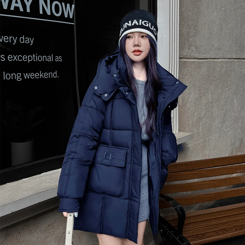 连帽棉服女冬季新款小个子时尚洋气棉衣冬装外套加厚保暖棉袄女装