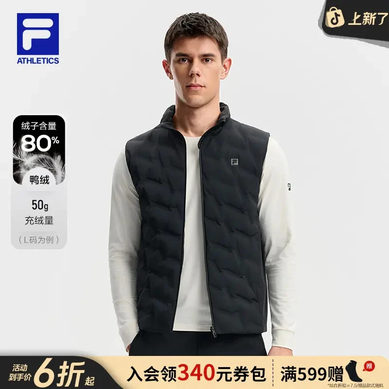 【轻量运动羽绒马甲】Fila/斐乐男秋冬新款立领防风上衣A11M541906F