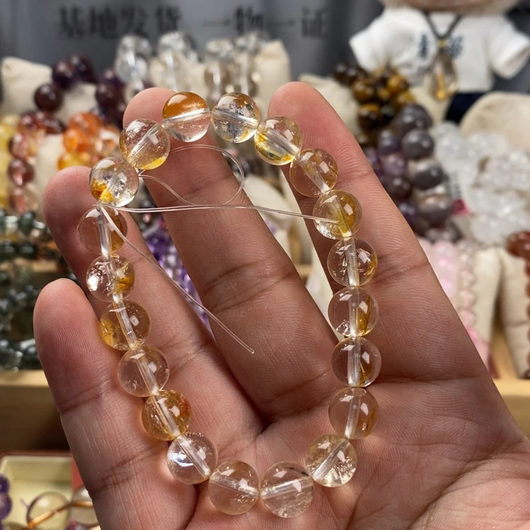 水晶手链未镶嵌金箔闪灵胶花