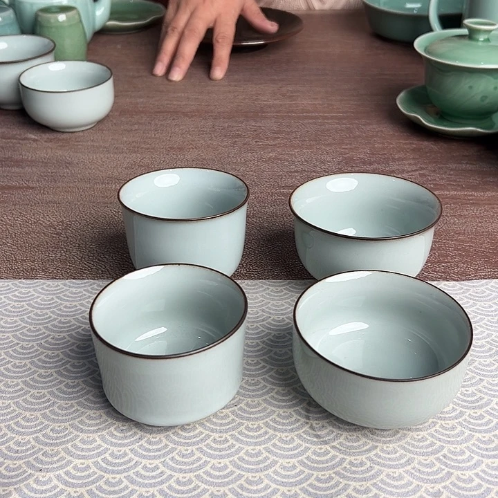 龙泉云间青瓷小米茶器