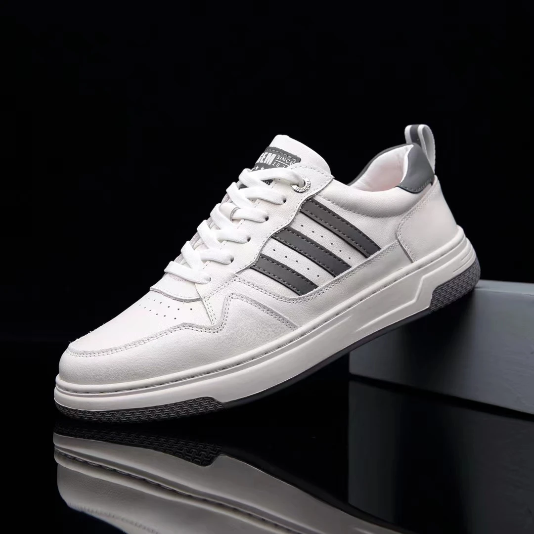 头层牛皮2025春季男鞋真皮小白鞋透气韩版男士休闲鞋潮流百搭板鞋