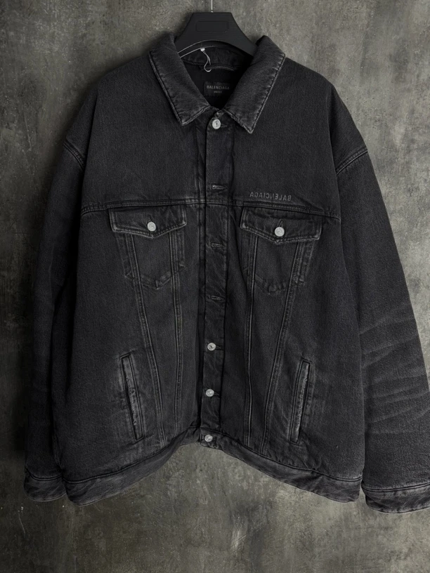 全新未使用 Balenciaga/巴黎世家 镜像logo水洗牛仔棉服