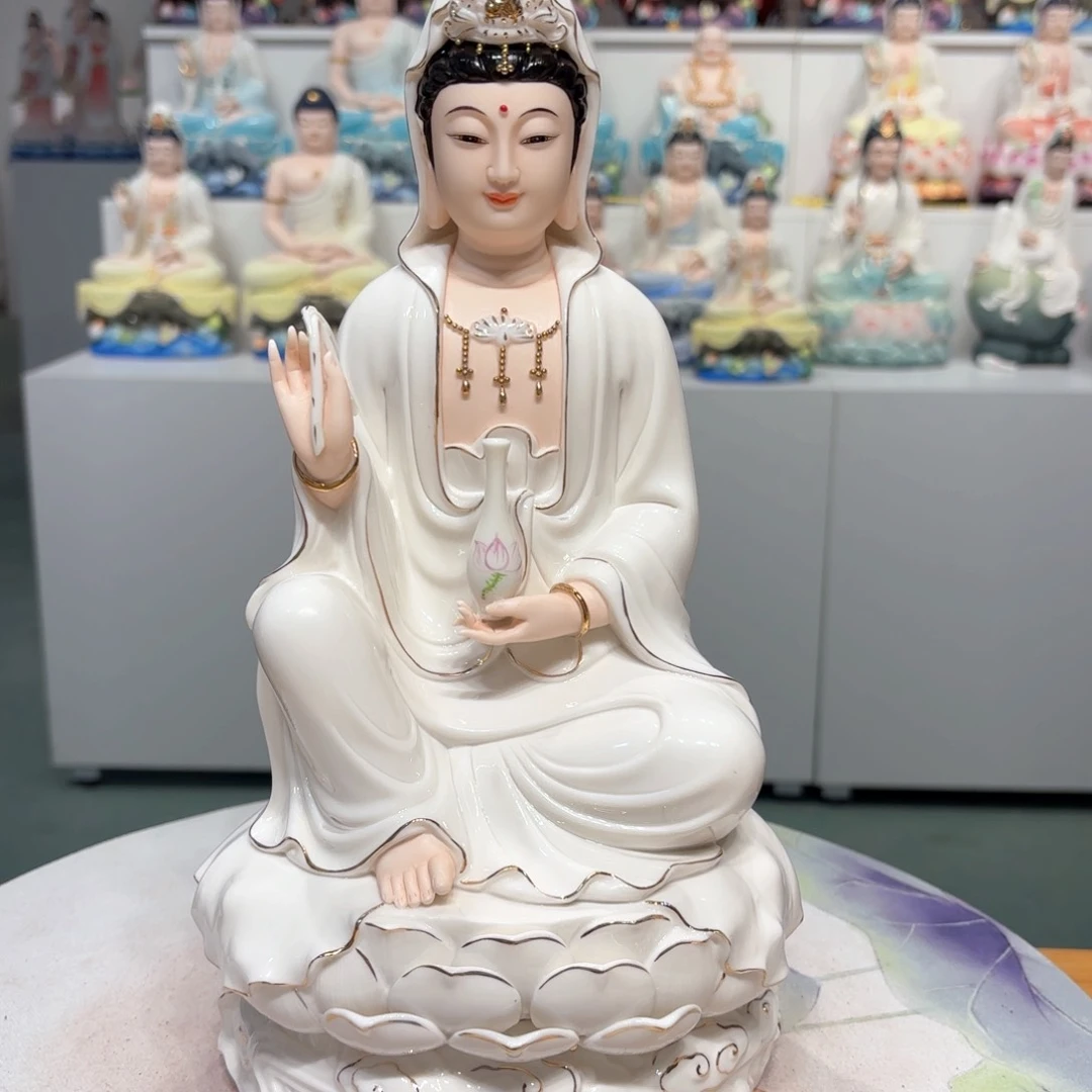 摆件瓷摆件观音13吋