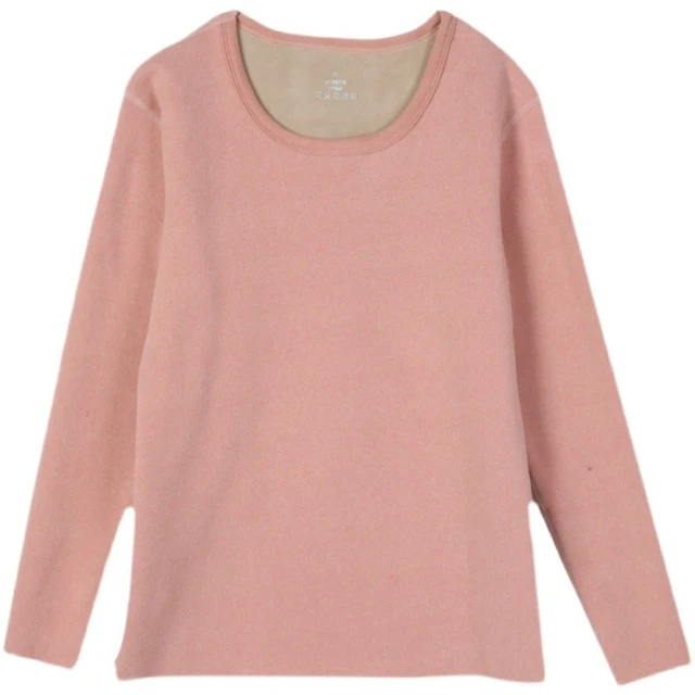 一体羊羔绒保暖内衣女套装加厚加绒德色秋衣秋打底上衣棉毛衫冬