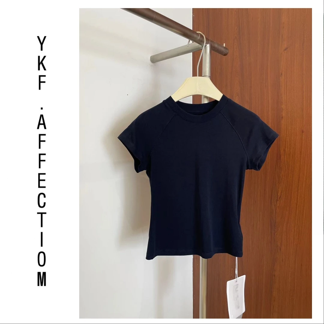 ‘塑形T’正肩插肩袖显瘦！设计感圆领T恤71705