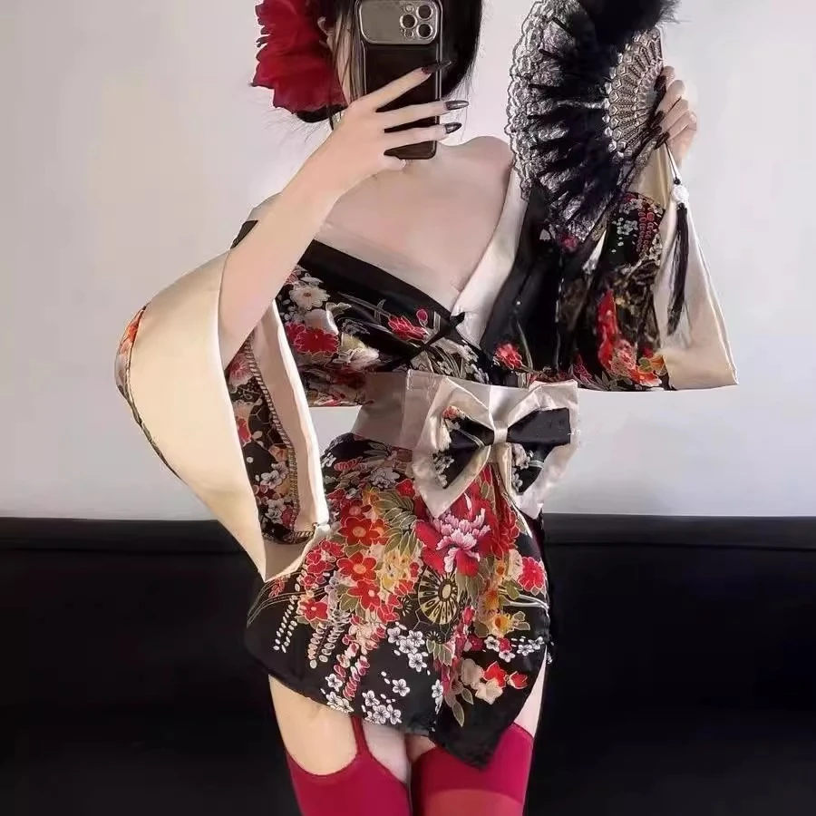 日式和服性感睡裙可爱薄款开衫浴袍收腰显瘦蝴蝶结睡裙套装高级感