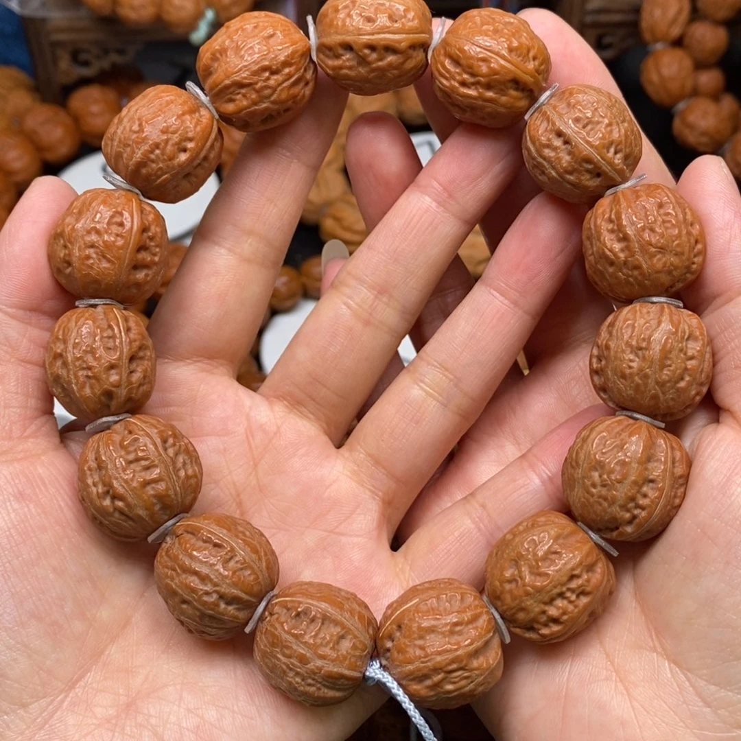 桃核手串小浅纹八棱