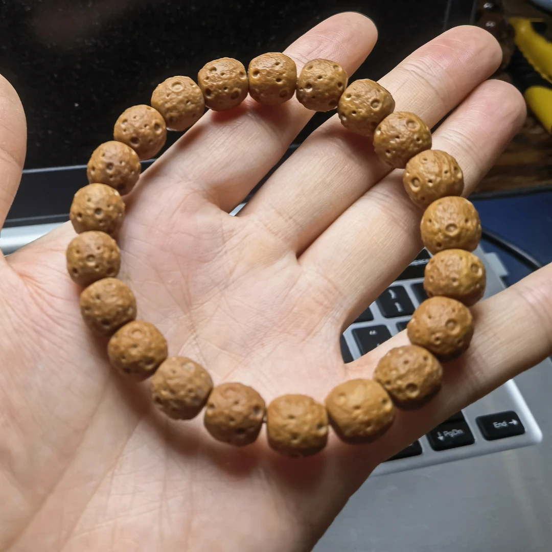 猴头核桃雕刻星球单圈手串卡11+mm