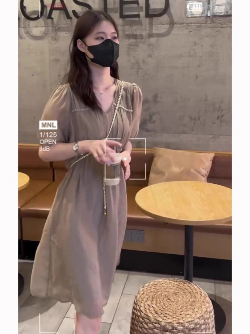 夏季大码胖妹妹气质别致显瘦连衣裙女新款高级感小众设计减龄裙子