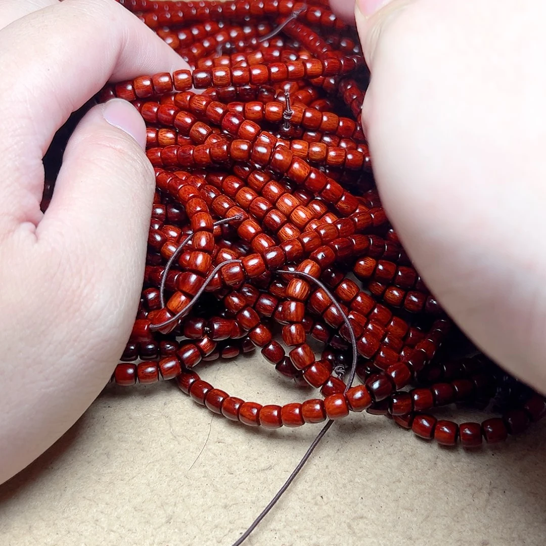 小叶紫檀手串/手链56直切帝王泥龙鳞金星108