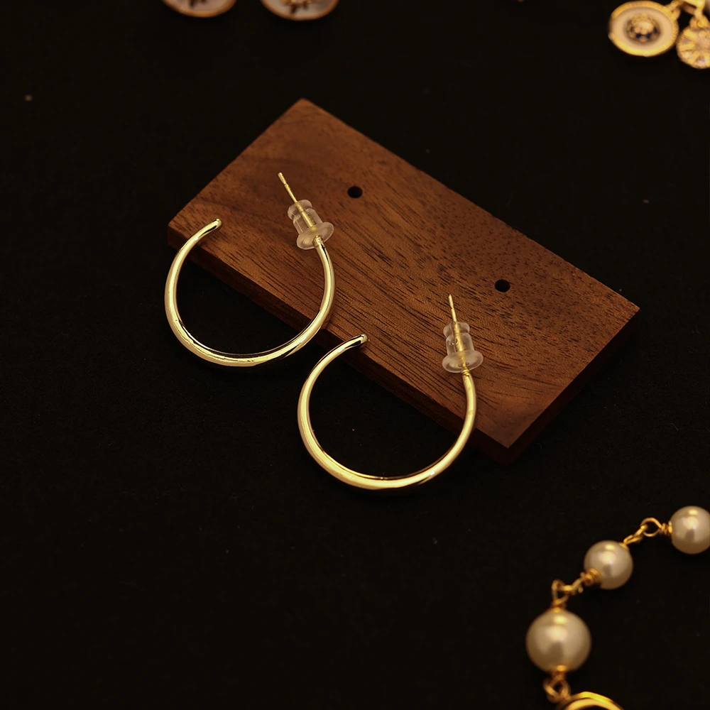 轻奢素圈百搭925银针复古气质法简约式耳环LE-88056