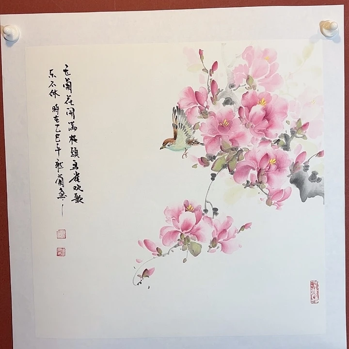国画听兰老师花鸟